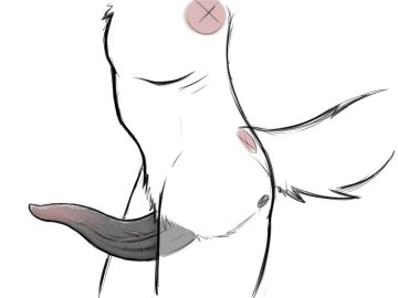 alien animal_genitalia anthro big_penis black_penis fluffy fluffy_tail fur genital_slit genitals huge_cock jaggard long_penis male packmind penis solo tail tapering_penis vein veiny_penis white_body white_fur