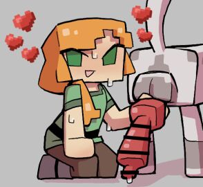 alex_(minecraft) animal_genitalia balls big_penis block_head blocky_anatomy blocky_body breasts canid canine canine_penis canis censor_bar censored chibi creature cube cube_body cube_head cubic_anatomy cubic_body cubic_breasts cum female feral green_eyes gummuru handjob human human_on_feral knot knotted_penis male minecraft minecraft_mob mob penis polygon polygonal polygons precum smaller_female square_(anatomy) square_anatomy square_body square_head sweating wolf wolf_(minecraft) zoophilia