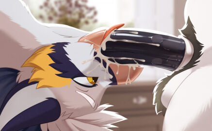 2022 ambiguous_gender anthro avian balls balls_tuft beak beak_fetish beak_play beak_sex beakjob black_penis blowjob bodily_fluids bsfd cum cum_in_mouth cum_inside cum_on_beak depth_of_field drinking drinking_cum duo ejaculation erection faceless_character faceless_male fellatio fur genital_fluids genitals gryphon irrumatio male messy mythological_avian mythological_creature mythology oral oral_only oral_penetration penetration penile penis penis_in_mouth saliva saliva_on_penis sex simple_background sucking throat_swabbing tongue tongue_out tuft unknown_species vistamage white_body white_fur yellow_eyesrntongue_out_blowjob