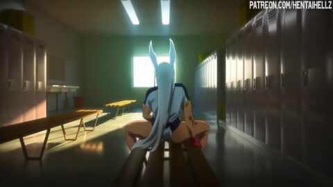 1boy 1boy1girl 1girls animated athletic athletic_female bubble_butt facial female huge_breasts miruko my_hero_academia paizuri tagme video