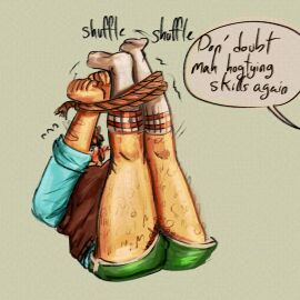 blush clothed fiddleford_mcgucket gay gaywarlock78 gravity_falls hogtie hogtied male male_only malesub shorts solo solo_focus solo_male stanford_pines submissive_male tied tied_arms tied_hands tied_legs tied_up yaoi