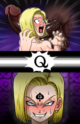 1girls android_18 angry_vein big_boobs big_breasts black_cock black_dick black_penis blonde_hair blue_eyes blush blush_lines boobs brainwashed brainwashing breasts cheating cheating_female cheating_wife cleavage color colored crazy_eyes crazy_smile dark-skinned_male dark_penis dark_skin dragon_ball dragon_ball_super dragon_ball_z earring earrings evil_eyes evil_smile eyelashes female female_focus female_only forehead_tattoo forehead_vein full_color full_colour huge_cock imminent_cheating interracial long_fingernails long_nails male medium-haired_female medium_hair medium_hair_female milf mind_control mother netorare ntr open_mouth penis possession queen_of_spades queen_of_spades_symbol queen_of_spades_tattoo raceplay shocked shocked_expression shocked_eyes shocked_face shocked_female smile sweat sweatdrop tattoo tattoo_on_forehead vein vlaimk wife
