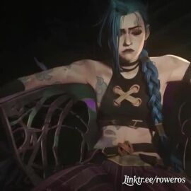 ai_generated all_fours arcane arcane_jinx blowjob blue_hair jinx_(arcane) jinx_(league_of_legends) kneeling league_of_legends petite punk_girl rower sloppy_blowjob sound sound_effects tagme video voice