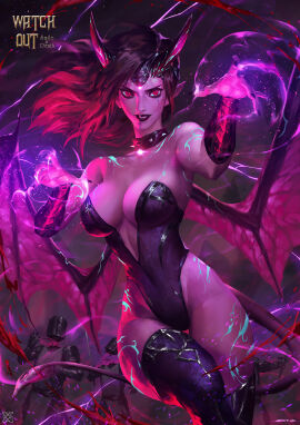 2018 background_death big_breasts blue_markings blurred_background breasts brown_hair choker claws cleavage clothed clothing curvy_figure death demon demon_humanoid detailed_background female female_focus female_humanoid flowing_hair front_view group hair hi_res highlights_(coloring) holding_melee_weapon holding_object holding_sword holding_weapon horn hourglass_figure human humanoid humanoid_pointy_ears jewelry killing knight legwear leotard light_body light_skin lipstick looking_at_viewer magic magic_user makeup male male_death male_human mammal markings melee_weapon membrane_(anatomy) membranous_wings mist_xg necklace particles pink_eyes portrait red_highlights solo_focus spade_tail spiked_choker sword tabard tail thigh_gap thigh_highs three-quarter_portrait warrior weapon wide_hips wing_claws wings