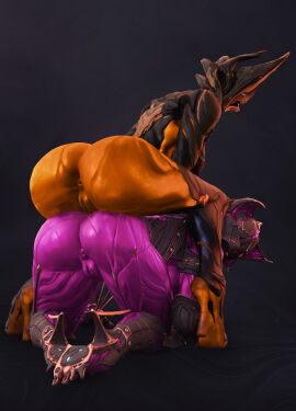 2025 2girls 3d 3d_(artwork) absurd_res anus ass ass_focus ass_to_ass asshole big_ass blender digital_extremes ember_(warframe) ember_heirloom_(warframe) female female_only glowing glowing_body high_resolution highres humanoid inviting looking_at_viewer masked_female metallic_body mostly_clothed orange_body pinup puffy_anus purple_body pussy rekkakun thick_ass thick_thighs valkyr_(warframe) valkyr_heirloom_(warframe) warframe