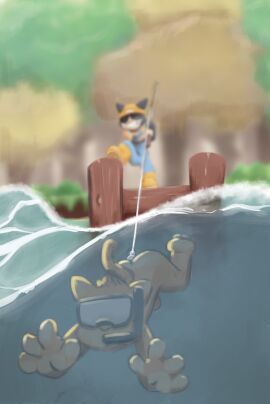 2024 anal anal_plug anal_sex anal_tugging anthro ass beanie black_body black_ears black_fur black_tail blue_clothing blue_overalls bobber boots brown_body brown_fur buttplug buttplug_in_ass buttplug_insertion clothing diving_mask domestic_cat eyewear facial_markings felid feline felis femboy fishing fishing_line fishing_rod footwear forest fur gay gay_anal gay_masturbation gay_sex genitals hat head_markings headgear headwear holding_fishing_rod holding_object homosexual homosexual_male homosexual_masturbation homosexual_sex improvised_sex_toy lake male male/male male_only male_penetrated male_penetrating male_penetrating_male mammal markings mask mask_(marking) multicolored_body multicolored_fur nude object_in_ass orange_beanie orange_boots orange_clothing orange_footwear orange_hat orange_headwear orange_shirt orange_shoes orange_topwear outside overalls penetration penis pier plant plug_(sex_toy) plug_insertion sea sex_toy sex_toy_in_ass sex_toy_insertion shirt shoes snorkel sqwek strain swimming tail topwear tree two-tone_body two-tone_fur underwater water webfishing wet