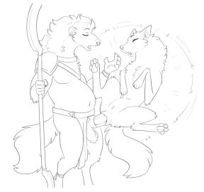 absurd_res agent_(agent355) anthro canid canine canis capcom domestic_dog dragon's_dogma duo facial_piercing female feral halbean hi_res husky hyena magic male male/female mammal melee_weapon nordic_sled_dog nose_piercing nose_ring piercing polearm pussy ring_piercing spear spitz vaginal_penetration weapon zoophilia