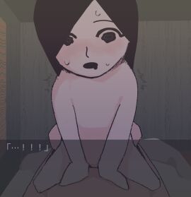 1boy 1girls bed bedroom black_eyes blush brown_hair climax completely_nude cowgirl_position cum cum_in_pussy cum_inside dot_eyes drooling female female_focus hand_on_another's_stomach happy happy_sex indoors japanese_text looking_down lying male male_pov mii mob_face night nintendo nude nude_female penetration pov pussy sex sitting smile solid_circle_eyes spread_legs straddling sweat torogao trembling twitching vaginal_penetration wavy_eyes wavy_mouth