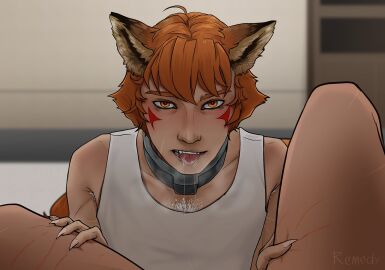 1boy boyfriend_to_death breath_cloud cunnilingus cunnilingus_pov eating_pussy eye_contact female fox_ears fox_humanoid kemono kemonomimi looking_at_viewer male oral_sex pov pov_oral pussy remedy_(artist) ren_hana scratch_marks scratches you_kill_me_every_time