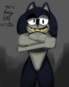 1girls 2017_x arms_crossed breasts covering_breasts creepypasta female fercholito looking_at_viewer pussy rule_63 showing_pussy smiling_at_viewer solo sonic.exe sonic.exe_(series) sonic_(series)