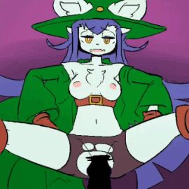 1boy 1girls amboyna amboynav2 animated annabelle_(amboyna) blue_fur blue_hair bouncing_breasts breasts breasts_out breasts_out_of_clothes cat_ears cat_girl cat_tail catgirl censored chest_tuft clothed_sex disembodied_penis female furry furry_female green_hat male medium_breasts missionary_position nipples open_legs penetration penis pussy sex short_pants spread_legs torn_crotch torn_pants vagina vaginal_penetration vaginal_sex