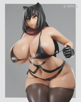 1girls 2024 3d bbw big_breasts bikini black_hair breasts cat_ears cat_eyes cat_girl curvy curvy_body curvy_female curvy_figure elue_(jcmnva) female female_only gloves hips hips_wider_than_shoulders huge_breasts jcmnva large_breasts light-skinned_female light_skin lingerie lingerie_only long_hair massive_breasts original revealing_clothes skimpy skimpy_clothes thick thick_breasts thick_hips thick_legs thick_thighs thighhighs thighs voluptuous voluptuous_female wide_hips yellow_eyes