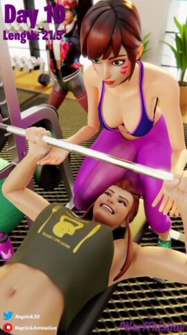 3d ai_assisted balls boner brigitte d.va futanari gym hyper_balls hyper_penis kiriko_(overwatch) lifting_weights mp4 overwatch penis_on_face tagme video