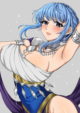 1girls blue_hair breasts brown_eyes cleavage dancer dancer_(three_houses) dancer_outfit female fire_emblem fire_emblem:_three_houses large_breasts looking_at_viewer marianne_von_edmund nintendo nipples_visible_through_clothing tara_(szzj7733)