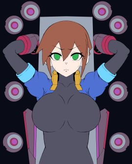 1girls 2d 2d_(artwork) aile ass big_ass big_breasts body_modification bodysuit bondage breasts cyborg different_eye_color female fingerless_gloves full_body_suit headgear human_only jacket latex latex_bodysuit latex_breasts latex_gloves latex_nipples latex_skin latex_skinsuit latex_suit latex_thigh_highs latex_thighhighs looking_at_viewer mega_man mega_man_zx mega_man_zx_advent mind_control nipple_bulge nipples nipples_visible_through_clothing ponytail prostitution restrained rockman_zx semikichi short short_hair skin_tight skin_tight_outfit skin_tight_suit skin_tight_thighhighs skintight skintight_bodysuit skintight_clothing skintight_suit small_waist sole_female teasing tenga thick_thighs tied_to_chair wide_hips worried_expression