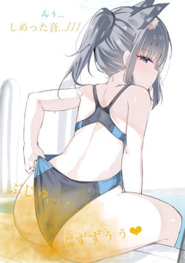 ass fart farts grey_hair swimsuit tagme