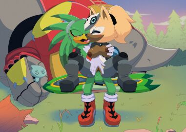 accipitrid accipitriform anthro apinkgrape areola avian balls beak bird blush bodily_fluids boots bottomwear breast_grab breasts canid canine canis chair_position clitoris clothed clothed_sex clothing digital_media_(artwork) dripping duo erection exposed_breasts extreme_gear eyewear eyewear_on_head feathers female footwear forest french_kissing from_behind_position fur genital_fluids genitals gloves goggles goggles_on_head green_body hair hand_on_breast handwear hi_res hoverboard humanoid_genitalia humanoid_penis idw_publishing jet_the_hawk kissing machine male male/female male_penetrating mammal mask nipples open_bottomwear open_clothing open_mouth open_pants outside outside_sex pants penetration penile penile_penetration penis plant ponytail pussy saliva saliva_drip sega sex shoes sitting sonic_(series) sonic_riders sonic_the_hedgehog_(comics) sonic_the_hedgehog_(idw) sonic_the_hedgehog_(series) spread_legs spread_pussy spreading tail tongue tongue_out topwear tree vaginal_penetration whisper_the_wolf wolf