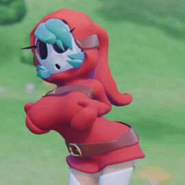 3d animated belt big_ass big_breasts bimbo blue_hair breasts buckle dancer distortingreality female female_only gif hips light-skinned_female light_skin mario_(series) mask masked_female red_dress shy_gal shy_gal_red stockings thighhighs thighs wide_hips