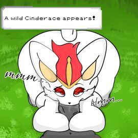 anthro breasts cinderace duo entity000 fellatio female female_focus feral fur generation_8_pokemon genitals hi_res lagomorph leporid male male/female mammal nintendo nude oral penile penis pokemon pokemon_(species) rabbit sex simple_background