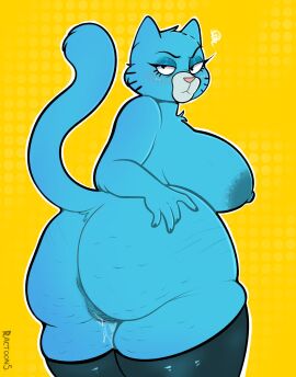1girls 2024 4_fingers anthro anus areola arm_tuft artist_name ass big_areola big_ass big_breasts big_butt big_nipples biped black_eyebrows black_eyes black_text blue_areola blue_body blue_breasts blue_clothing blue_ears blue_eyelids blue_fur blue_legwear blue_nipples blue_tail blue_thigh_highs bodily_fluids breasts cartoon_network cellulite cheek_tuft chest_tuft clothing curved_eyebrows dark_areola dark_clothing dark_legwear dark_nipples dark_thigh_highs digital_drawing_(artwork) digital_media_(artwork) domestic_cat elbow_tuft eyebrows eyelashes eyelids facial_tuft fat_ass fat_butt felid feline felis female female_only fingernails fingers fur fur_tuft genital_fluids glistening glistening_clothing glistening_eyelids glistening_eyes glistening_legwear glistening_thigh_highs halftone halftone_background head_tuft head_turned hi_res huge_ass huge_breasts huge_butt humanoid_hands leaking legs_together legwear legwear_only lidded_eyes light_body light_breasts light_ears light_fur light_nose light_tail long_eyelashes looking_at_viewer looking_back looking_back_at_viewer mammal markings mary_senicourt mature mature_anthro mature_female milf monotone_body monotone_fur monotone_tail mostly_nude mostly_nude_anthro mostly_nude_female mouth_closed nails nipples outline pattern_background pink_nose portrait prick_ears pubes pussy pussy_juice_leaking ractoons raised_eyebrow resting_bitch_face simple_background solo solo_female standing tail text the_amazing_world_of_gumball thick_thighs thigh_highs thigh_highs_only three-quarter_portrait three-quarter_view tuft vaginal_fluids whisker_markings white_outline