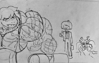 aaat-da anthro_female au deltarune effort flexing_bicep furry furry_female huge_muscles human_on_anthro kris_(deltarune) lifting married muscles muscular_arms muscular_female noelle_holiday pecs puny_male size_difference strong_female susie_(deltarune) toby_fox veiny_muscles