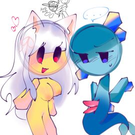 aged_down animal_genitalia bangs blocky_body blush breasts cat_ears cat_girl catgirl diphallia diphallism fan_character female khalid_(regretevator_oc) male mannequin_mark_(regretevator) merfolk merman multi_genitalia multi_penis non-consensual original_character penis princess_neko pussy regretevator regretevator_oc roblox roblox_game wallter_(regretevator)