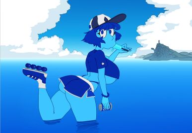 2020s 2024 :>= alien alien_girl alien_humanoid alternate_breast_size alternate_costume ass ass_focus azai bangs baseball_cap baseball_uniform beach big_ass big_breasts big_lips blue_body blue_eyes blue_hair blue_skin blue_sky breasts cartoon_network clothed clothing cloud dolphin_shorts female female_only gem_(species) holding_object huge_breasts lapis_lazuli_(bob) lapis_lazuli_(steven_universe) leg_up lips midriff outdoors popsicle revealing_clothes semi-genderless semi-genderless_female short_hair short_shorts shorts side_slit side_slit_shorts skimpy sky solo solo_female standing_on_one_leg steven_universe sucking tagme thick_thighs tomboy two-tone_bottomwear two-tone_bottomwear_(blueandwhite) underboob water