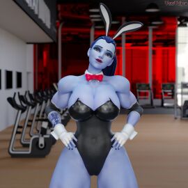 1girls 3d abs amelie_lacroix ass big_ass big_breasts blizzard_entertainment bowtie breasts bunny_ears bunny_girl bunny_tail bunnysuit easter female female_only fit fit_female looking_at_viewer muscular muscular_female overwatch overwatch_2 purple_skin solo tattoo thick_thighs vonsvaigen wide_hips widowmaker yellow_eyes