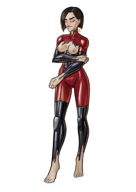 1girls 2024 ada_wong artist_signature asian asian_female breasts capcom closed_eyes dated female marvel marvel_comics nipples resident_evil rot_seraph spider-man_(series) symbiote