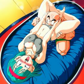1boy 1girls ai_generated areolae_visible_through_clothing bare_thighs barefoot big_breasts blue_eyes blush bulma_briefs cunnilingus cyan_hair dragon_ball dragon_ball_z eating_pussy eyes_rolling_back female_orgasm hairband huge_breasts huge_thighs jarentr krillin leglock light-skinned_female light-skinned_male light_skin massive_breasts muscular_male nipples_visible_through_clothing open_mouth orgasm_face panties panties_aside pussy_juice pussy_juice_drip short_hair short_male squatting squirting sweat sweatdrop tank_top thick_body thick_female thick_thighs thighhighs thighs voluptuous voluptuous_female