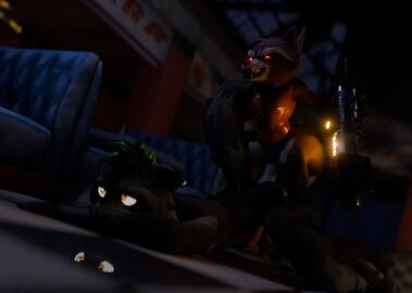 accessory anal anal_sex anthro camseven cock_ring diner duo epic_games fortnite glowing glowing_eyes guardians_of_the_galaxy gun hi_res jewelry male male/male mammal marvel marvel_comics mature_male night ozzythegoat15 penetration penis penis_accessory penis_jewelry procyonid raccoon ranged_weapon restaurant rocket_raccoon rufus_(fortnite) short_stack size_difference small_dom_big_sub tagme vyrtek weapon