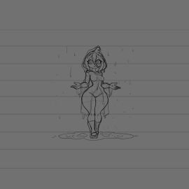 arsfromnowhere_(artist) breasts curvy cute female monster_girl monster_musume_no_iru_nichijou sketch slime slime_girl small_breasts suu_(monster_musume) thick wide_hips