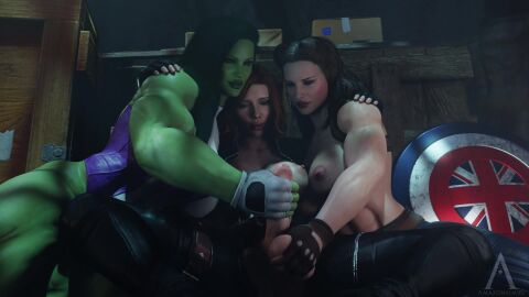 1futa 2girls 30_seconds 3d amazonium animated athletic athletic_female athletic_futa avengers balls balls_fondling black_widow_(marvel) bodysuit breasts captain_carter clothed collaborative_handjob cooperative_handjob crotchless cum cumshot disney+ ejaculation erection female femdom fingerless_gloves foreskin futa_on_female futanari futasub green-skinned_female green_hair green_skin handjob hero_costume hi_res hulk_(series) human intersex leather light-skinned_futa light_skin longer_than_10_seconds marvel marvel_cinematic_universe marvel_comics mature_female mature_futa mp4 muscular muscular_arms muscular_female natasha_romanoff nipples peggy_carter penis penis_out ruined_orgasm scarlett_johansson she-hulk shield shorter_than_30_seconds sound source_request straight_hair tagme threesome topless topless_female torn_clothing uncircumcised uncut unzipped unzipped_bodysuit veiny_penis video what_if...?