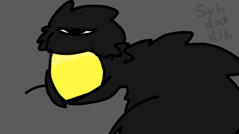 animated colorbox_(mustard) duck_jelly_(colorbox_mustard) furry incredibox_mod male nakeilyar penis spiky_creature sucking_penis throat_goat