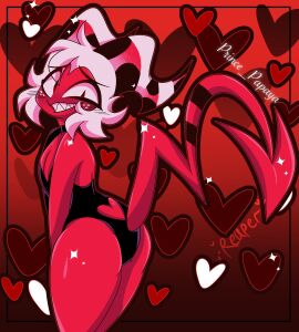 1boy ass big_ass big_butt big_thighs blush blushing femboy heart heart_symbol hearts helluva_boss male male_only moxxie_(helluva_boss) prince_papaya red_body red_skin solo solo_femboy solo_male tagme tail thick thick_ass thick_legs thick_thighs