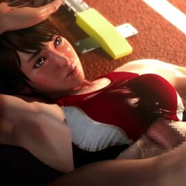 1boy 1girls 3d amelialtie animated armpits athletic athletic_female breasts brown_eyes brown_hair censored clothed_female_nude_male cum_on_face cum_on_upper_body cum_through_clothes ejaculation ejaculation_between_breasts female light-skinned_female light_skin long_video longer_than_one_minute loop lowres male mosaic_censoring paizuri paizuri_under_clothes penis pubic_hair rena_senpai_to_boku_no_baton running_track short_hair short_playtime small_penis sound sports_bra sportswear straddling straddling_paizuri straight tagme thrusting tomboy unseen_male_face video