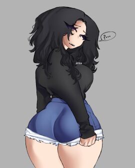 ass breasts cute denim denim_clothing denim_shorts eyeliner female heart huge_ass huge_breasts makeup monster monster_girl r8toa schizophrenia self-harm_scars self_harm_scars tagme thicc thick thick_thighs thighs toa_(r8toa)