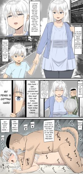 1boy 2024 2d apartment aramaa bar_censor bedroom begging big_breasts breasts censored cheating_(relationship) colorized comic crying cuckold doggy_style domination_caption female femsub highres huge_breasts human impregnation large_breasts male maledom mature_female mature_male moaning mother's_day mother_and_son motherly_cuckold netorare ntr nude open_mouth peeping penis prone_bone sex sex_from_behind sleeping tagme tears white_hair zean_(pixiv_100996486)