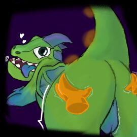 baby_dragon_(clash_roayle) balls clash_(series) clash_royale dragon feral genitals hi_res male male/male mythological_creature mythological_scalie mythology open_mouth scalie simple_background sirunfurr solo