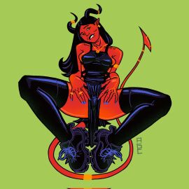 2024 5_fingers accessory adriangcornejo beaded_bracelet beaded_jewelry beads bent_arm bent_legs bite biting_lip biting_own_lip black_clothing black_dress black_eyebrows black_footwear black_hair black_horn black_legwear black_shoes black_stockings blue_fingernails blue_nails bracelet breasts camel_toe cameltoe clothing colored colored_nails curved_horn digital_drawing_(artwork) digital_media_(artwork) dress dungeons_and_dragons ear_piercing ear_ring eyebrows eyelashes fangs female fingernails fingers footwear front_view furgonomics furry-specific_piercing gold_ear_ring gold_horn_ring gold_tail_ring green_background hair hasbro head_tilt hi_res horn horn_jewelry horn_ring humanoid humanoid_pointy_ears jewelry legwear lips long_hair long_tail looking_at_viewer nails necklace oxventure piercing pointed_tail prudence_(oxventure) pussy red_body red_breasts red_lips red_skin red_tail ring ring_(jewelry) ring_piercing shaded shoelaces side_boob signature simple_background solo spread_legs spreading stockings tail tail_accessory tail_jewelry tail_piercing tail_ring teasing teasing_viewer teeth tiefling wizards_of_the_coast yellow_eyes