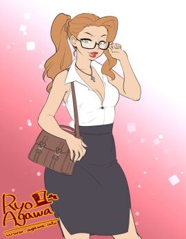 1girls 2024 ass big_ass big_butt big_thighs black_skirt breasts cleavage cross cross_necklace diplomacyraptor diplomacyraptor_oc female female_only glasses green_eyes heart_symbol large_ass large_butt large_thighs leather_harness light-skinned_female light_skin lillian_(diplomacyraptor) lipstick medium_breasts off_shoulder office_lady pale-skinned_female pale_skin pencil_skirt ponytail purse red_hair red_lipstick ryo_agawa sfw silver_necklace skirt solo solo_female thick_ass thick_thighs thighs unbuttoned_shirt vampire vampire_girl wavy_hair white_shirt