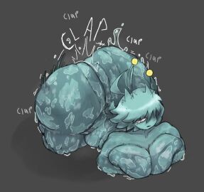 1girls 2d antennae anthro ass ass_clapping ass_jiggle ass_shake big_ass big_breasts bottom_heavy breasts bubble_ass bubble_butt chubby chubby_female clapping_cheeks completely_nude female female_only gooey hands_on_breasts hi_res highres huge_ass huge_breasts huge_thighs large_thighs laying_down mollusk mollusk_humanoid nude oiled onomatopoeia original shintha_(whirlzie) snail snail_girl tagme text thick_ass thick_butt thick_thighs thighs twerking whirlie-wheelie whirlzie