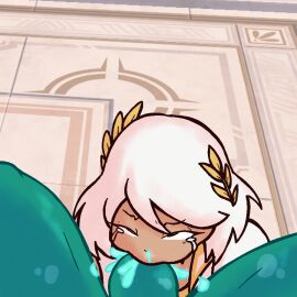 aphrodite_(fortnite) beauty_mark big_dick big_penis blowjob brown_eyes cum cum_drip cum_in_mouth cum_on_face dark-skinned_female dark_skin diddlesdoodles female fortnite fortnite:_battle_royale male penis poseidon_(fortnite) pov pov_blowjob pov_eye_contact pov_male slime_man slime_monster tanned_female tanned_skin tears white_hair