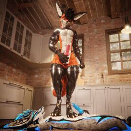 1:1 3d_(artwork) 4k absurd_res animal_genitalia animal_penis anthro anthro_on_anthro armwear balls biped black_body black_clothing black_fur blender_(artwork) blender_cycles blue_body blue_fur blue_penis bodily_fluids canid canine canine_genitalia canine_penis canis claws clothed clothing crush cum cum_dripping_from_penis cum_on_feet cum_on_penis cum_on_toe depth_of_field digital_media_(artwork) dominant dragonplayer dragonplayer_(character) duo erection feet flat_balls foot_crush foot_fetish foot_on_belly foot_on_chest foot_play fox fur genital_fluids genitals grey_body grey_fur hair hand_on_penis hi_res hindpaw hybrid inside jex knot latex latex_armwear latex_clothing latex_legwear latex_thigh_highs legwear male male/male mammal multicolored_body nude octo_(octothekitsune) open_mouth orange_body orange_fur orgasm paws penis reflection rexouium sex slim slim_anthro slim_male slim_sub smile standing standing_on_another submissive submissive_male tail thigh_highs trampling white_body white_fur