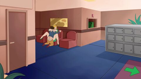 animated ass big_ass big_breasts blonde_hair breasts discreenvision female game_cg inusen milf_boom public_sex tagme