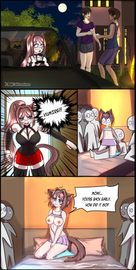 breasts caliluminos comic commission cum female lewd neko nudity oc party ych yumire