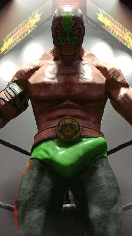 bara bulge killbane luchador luchador_mask male muscles muscular saints_row saints_row_the_third solo_male wrestling_outfit yaoi