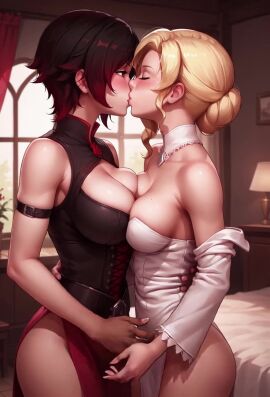 2girls adult_and_teenager age_difference ai_generated animated blonde_hair civitai girls_only glynda_goodwitch height_difference inminent_sex kissing light-skinned_female mikey-rg97 milf no_sound red_hair rooster_teeth ruby_rose rwby shorter_than_30_seconds tagme teacher_and_student teenager video yuri