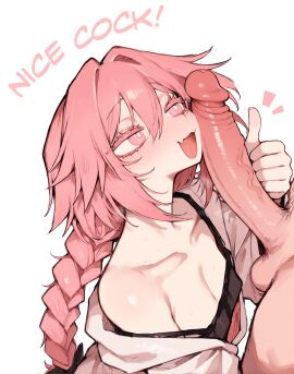 1femboy 2boys astolfo_(fate) balls big_penis blush boy braid braided_hair cleavage cock_worship curves curvy fate/grand_order fate_(series) female female_clothed femboy feminine_body feminine_faced_male feminine_male flat_chest gay girly girly_clothing girly_hair heat high_resolution highres hot huge_cock imminent_oral large_penis male male_only nice_cock_bro nipple_bulge nipples oerba_yun_fang on_knees penis penis_awe penis_on_cheek penis_on_face pink_hair rubbing_against rubbing_penis seductive shirt simple_background sissy skin_fang sweat tagme tank_top testicles thick thumbs_up tomgirl trap unseen_male_face veiny_penis wavy_mouth whinyzza white_background yaoi