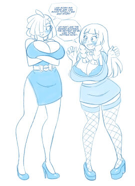 bimbo bimbofication female fishnets gladion_(pokemon) high_heels kobi-tfs lillie_(pokemon) platform_heels pokemon transformation unaware